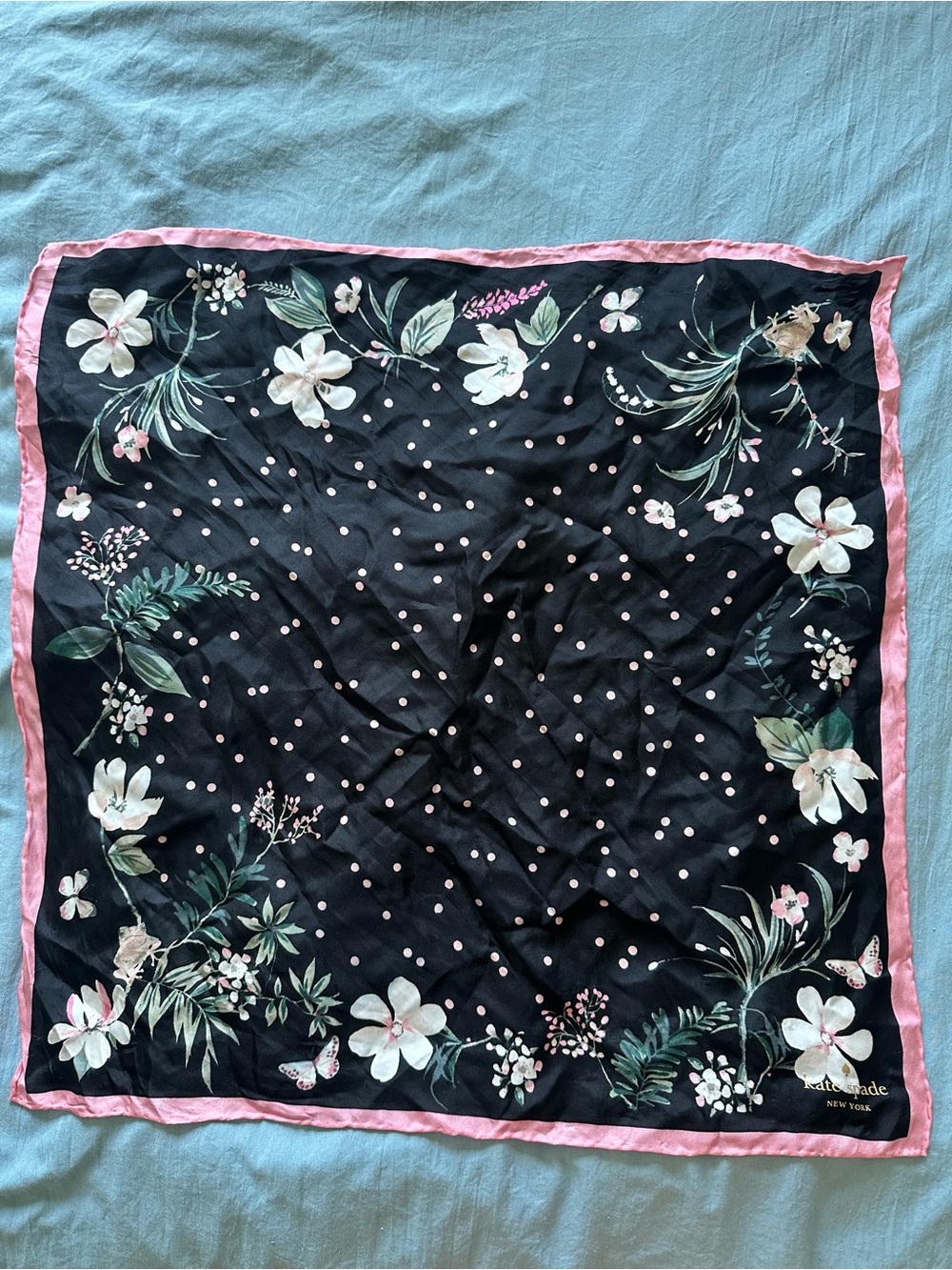 Kate Spade Floral Butterfly Silk Sarf